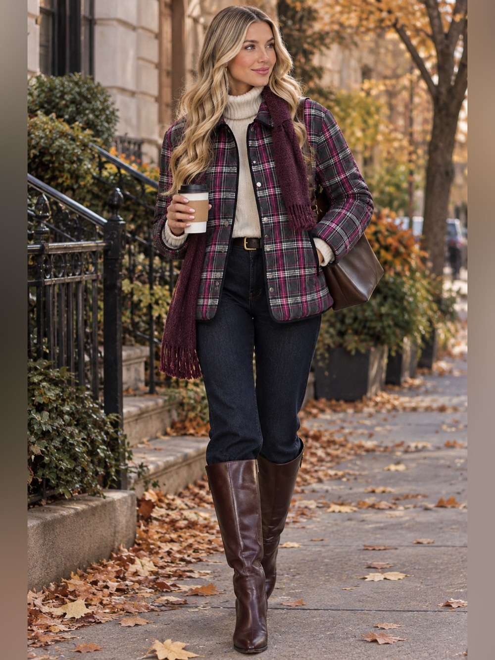 Coach Coach 1941 Plaid Print Jacket in purple/gray